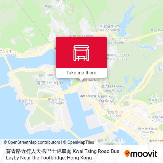葵青路近行人天橋巴士避車處 Kwai Tsing Road Bus Layby Near the Footbridge地圖