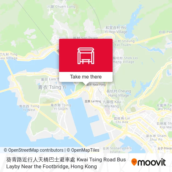 葵青路近行人天橋巴士避車處 Kwai Tsing Road Bus Layby Near the Footbridge地圖