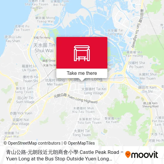 青山公路-元朗段近元朗商會小學 Castle Peak Road – Yuen Long at the Bus Stop Outside Yuen Long Merchants Association map