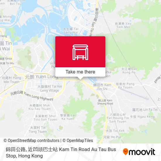 錦田公路, 近凹頭巴士站 Kam Tin Road Au Tau Bus Stop map