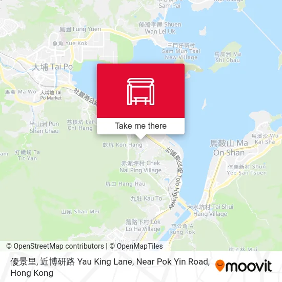 優景里, 近博研路 Yau King Lane, Near Pok Yin Road map