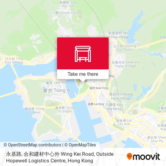 永基路, 合和建材中心外 Wing Kei Road, Outside Hopewell Logistics Centre map