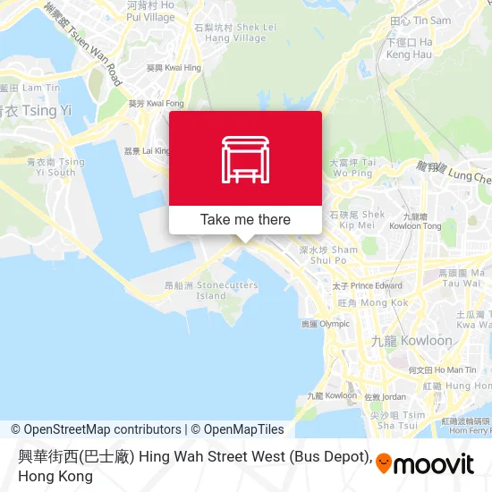 興華街西(巴士廠) Hing Wah Street West (Bus Depot) map