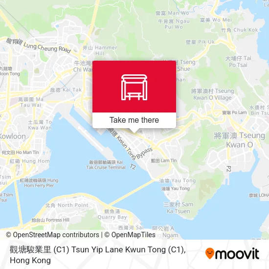 觀塘駿業里 (C1) Tsun Yip Lane Kwun Tong (C1) map