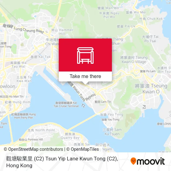 觀塘駿業里 (C2) Tsun Yip Lane Kwun Tong (C2) map
