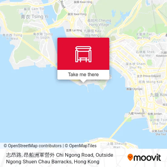 志昂路, 昂船洲軍營外 Chi Ngong Road, Outside Ngong Shuen Chau Barracks地圖