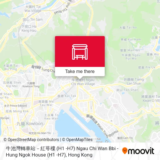 牛池灣轉車站－紅萼樓 (H1 -H7) Ngau Chi Wan Bbi - Hung Ngok House (H1 -H7) map