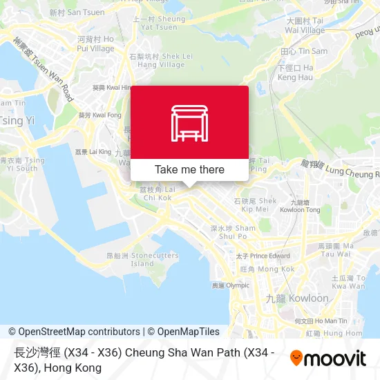 長沙灣徑 (X34 - X36) Cheung Sha Wan Path (X34 - X36)地圖