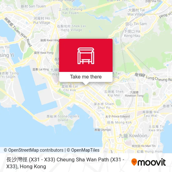 長沙灣徑 (X31 - X33) Cheung Sha Wan Path (X31 - X33)地圖