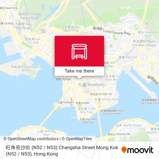 旺角長沙街 (N52 / N53) Changsha Street Mong Kok (N52 / N53)地圖