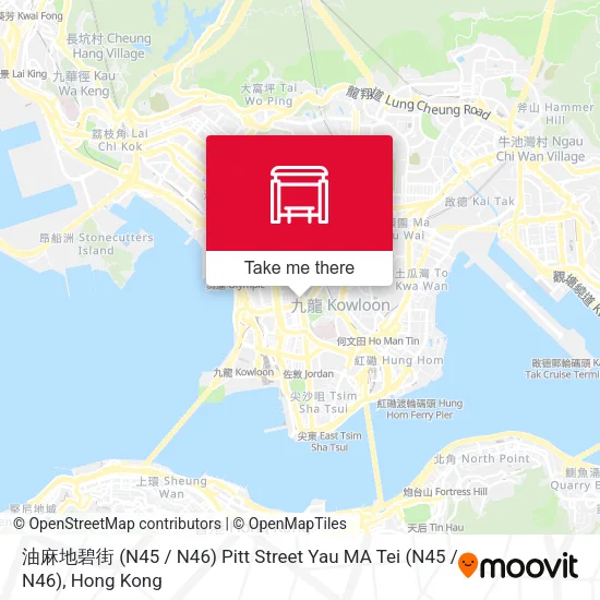 油麻地碧街 (N45 / N46) Pitt Street Yau MA Tei (N45 / N46)地圖
