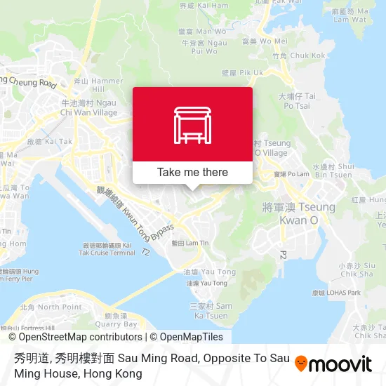 秀明道, 秀明樓對面 Sau Ming Road, Opposite To Sau Ming House地圖