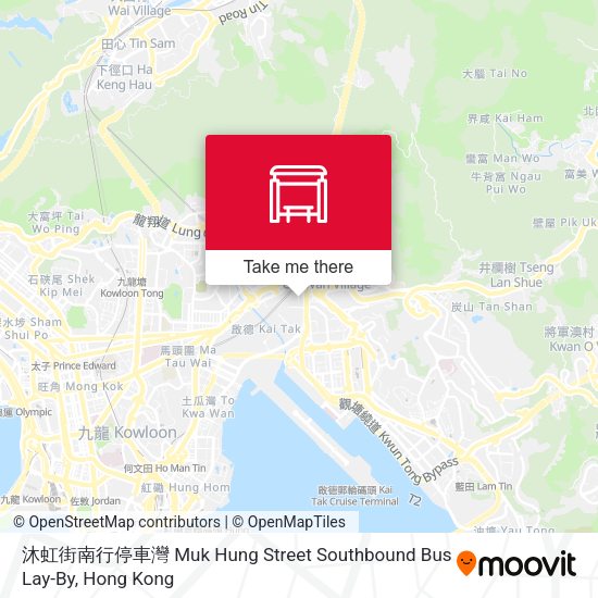 沐虹街南行停車灣 Muk Hung Street Southbound Bus Lay-By map