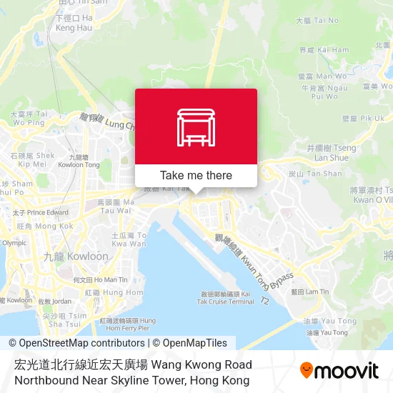 宏光道北行線近宏天廣場 Wang Kwong Road Northbound Near Skyline Tower地圖
