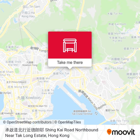 承啟道北行近德朗邨 Shing Kai Road Northbound Near Tak Long Estate地圖