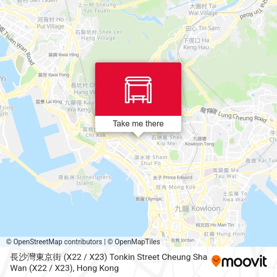 長沙灣東京街 (X22 / X23) Tonkin Street Cheung Sha Wan (X22 / X23)地圖