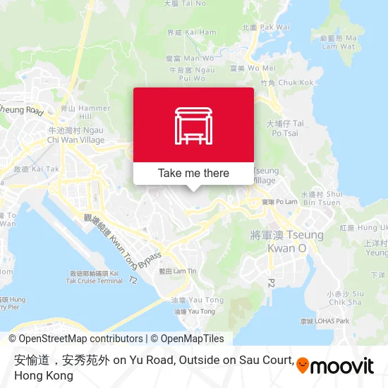 安愉道，安秀苑外 on Yu Road, Outside on Sau Court map