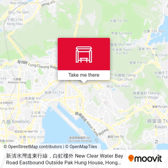 新清水灣道東行線，白虹樓外 New Clear Water Bay Road Eastbound Outside Pak Hung House map