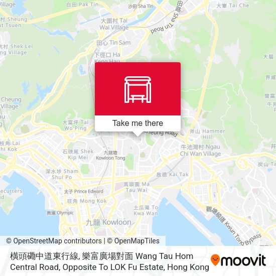 橫頭磡中道東行線, 樂富廣場對面 Wang Tau Hom Central Road, Opposite To LOK Fu Estate map