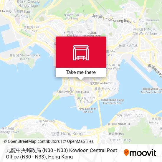 九龍中央郵政局 (N30 - N33) Kowloon Central Post Office (N30 - N33)地圖