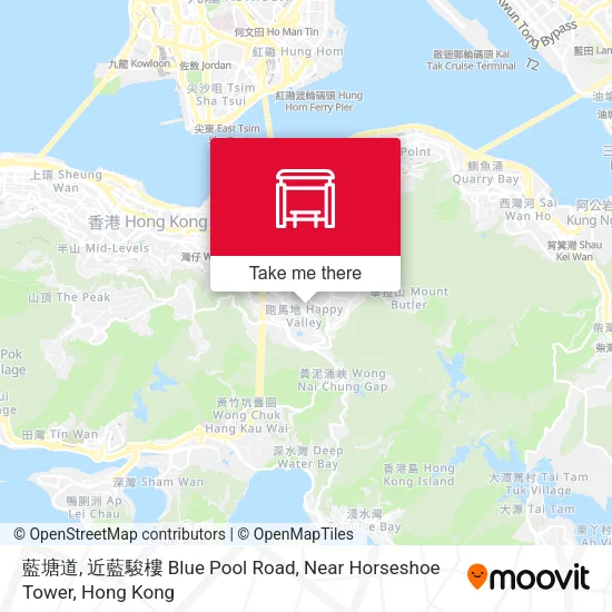 藍塘道, 近藍駿樓 Blue Pool Road, Near Horseshoe Tower map