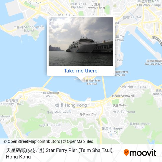 天星碼頭(尖沙咀) Star Ferry Pier (Tsim Sha Tsui) map