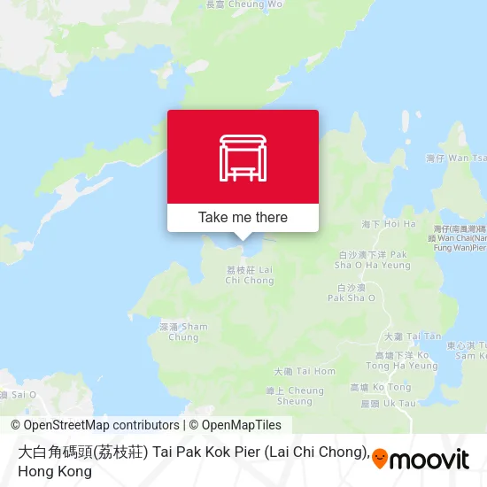 大白角碼頭(荔枝莊) Tai Pak Kok Pier (Lai Chi Chong) map