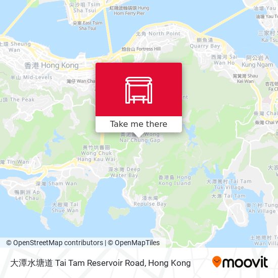 大潭水塘道 Tai Tam Reservoir Road map