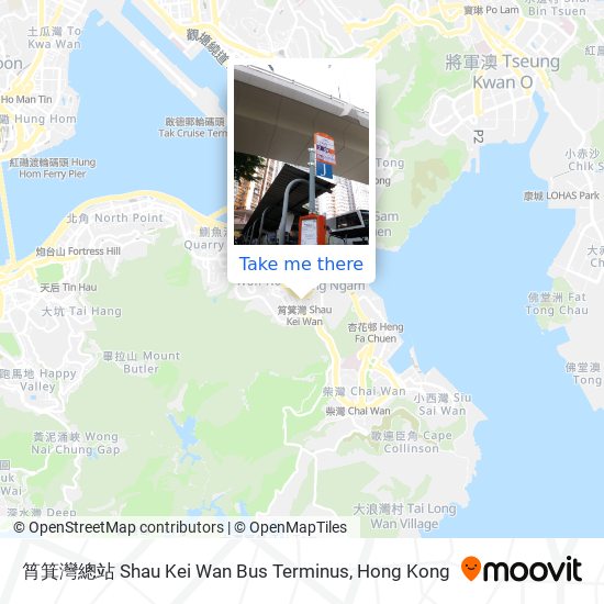 筲箕灣總站 Shau Kei Wan Bus Terminus map