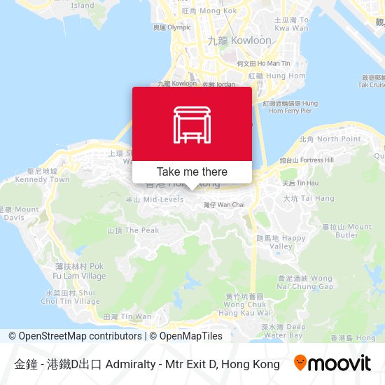金鐘 -  港鐵D出口 Admiralty - Mtr Exit D map