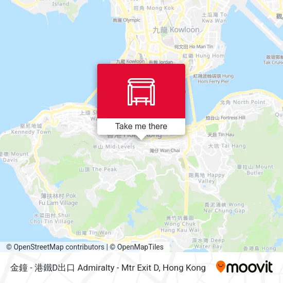金鐘 -  港鐵D出口 Admiralty - Mtr Exit D地圖