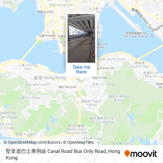 堅拿道巴士專用線 Canal Road Bus Only Road地圖