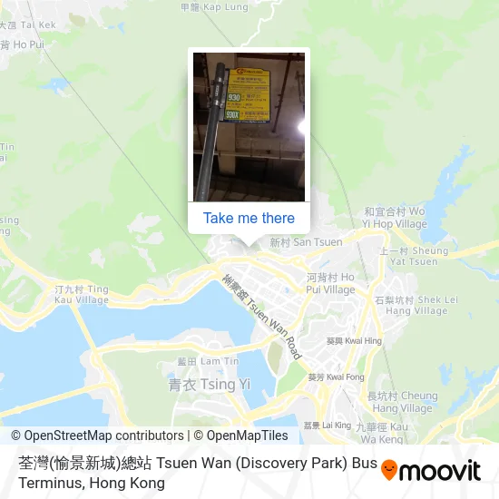 荃灣(愉景新城)總站 Tsuen Wan (Discovery Park) Bus Terminus地圖