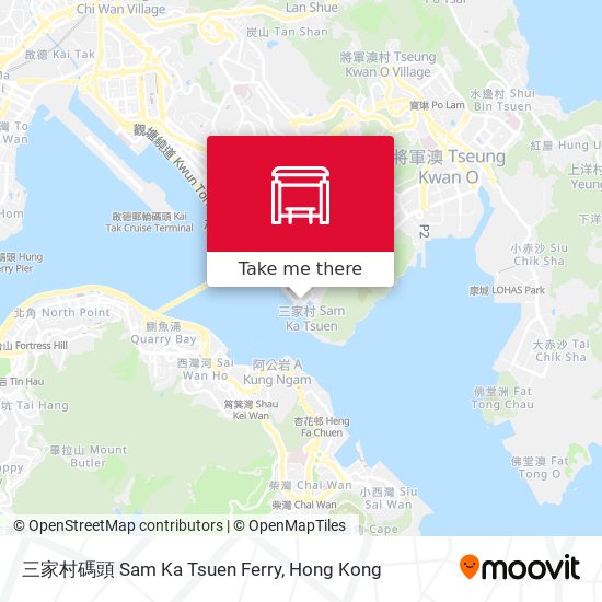 三家村碼頭 Sam Ka Tsuen Ferry map