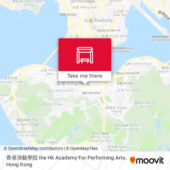 香港演藝學院 the Hk Academy For Performing Arts map