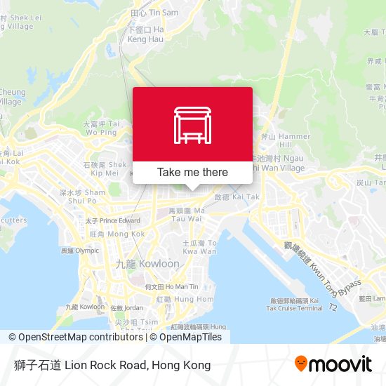 獅子石道 Lion Rock Road map