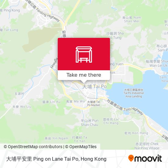 大埔平安里 Ping on Lane Tai Po map