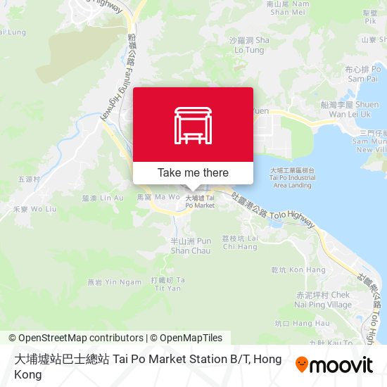 大埔墟站巴士總站 Tai Po Market Station B / T map