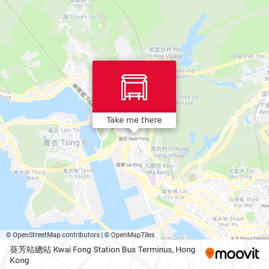 葵芳站總站 Kwai Fong Station Bus Terminus map