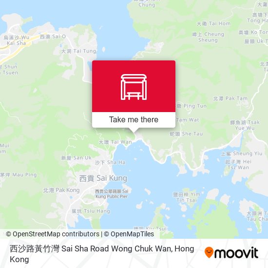 西沙路黃竹灣 Sai Sha Road Wong Chuk Wan map