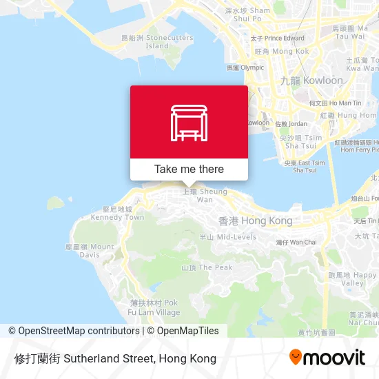 修打蘭街 Sutherland Street map