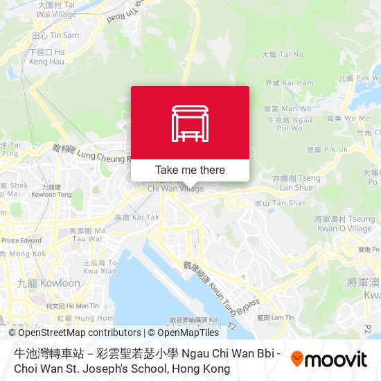 牛池灣轉車站－彩雲聖若瑟小學 Ngau Chi Wan Bbi - Choi Wan St. Joseph's School map