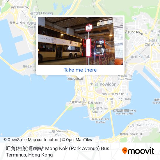 旺角(柏景灣)總站 Mong Kok (Park Avenue) Bus Terminus map