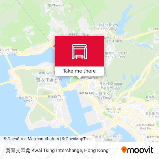 葵青交匯處 Kwai Tsing Interchange map