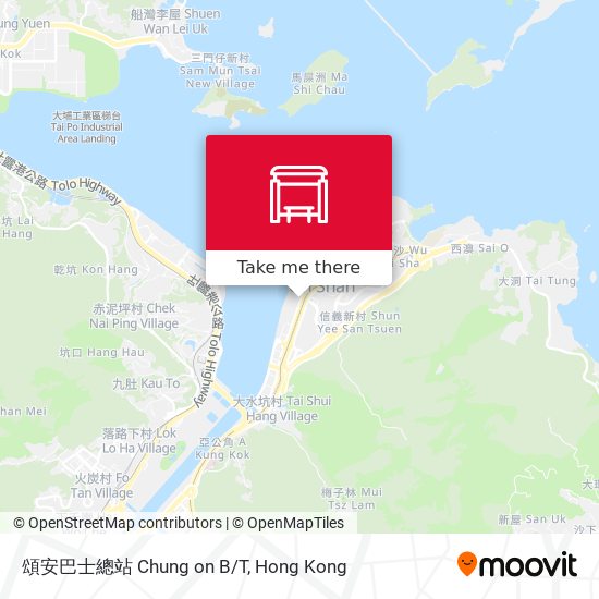 頌安巴士總站 Chung on B/T map