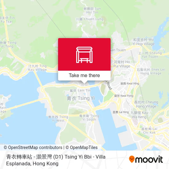 青衣轉車站 - 灝景灣 (D1) Tsing Yi Bbi - Villa Esplanada map