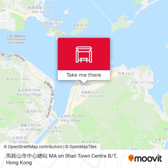 馬鞍山市中心總站 MA on Shan Town Centre B / T map
