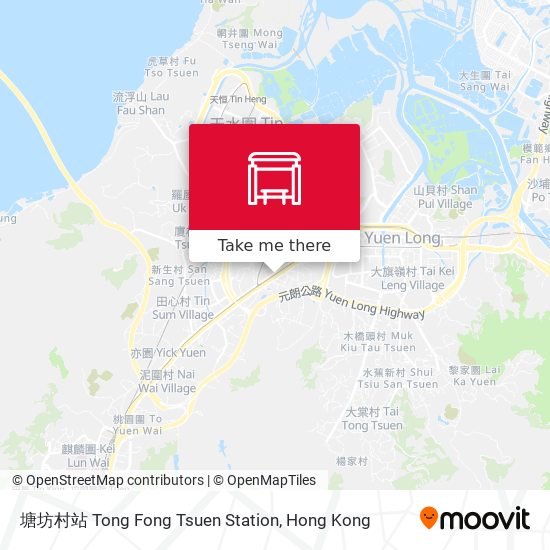 塘坊村站 Tong Fong Tsuen Station map