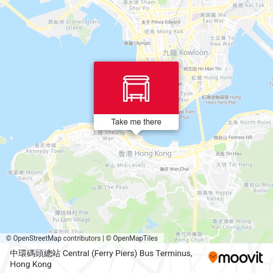 中環碼頭總站 Central (Ferry Piers) Bus Terminus map