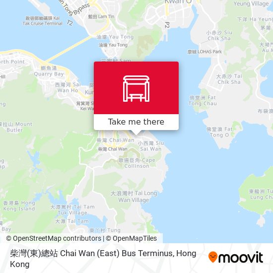 柴灣(東)總站 Chai Wan (East) Bus Terminus map